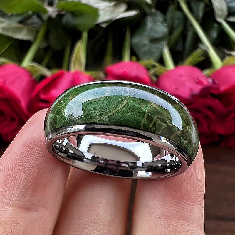 Aurora Inlay Ring – Modern Stainless Steel Band