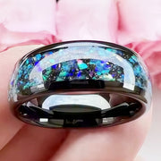 Aurora Inlay Ring – Modern Stainless Steel Band