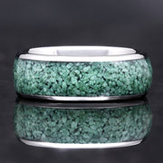 Aurora Inlay Ring – Modern Stainless Steel Band